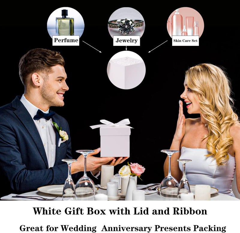 Elephantpackage 12Pack White 6Inch Gift Boxes with Lids, Squared Boxes with Lids Perfect for Weddings, Birthday Party Favor, Engagements, Graduations, Holidays, Christmas Xmas, New Year. - Image 5